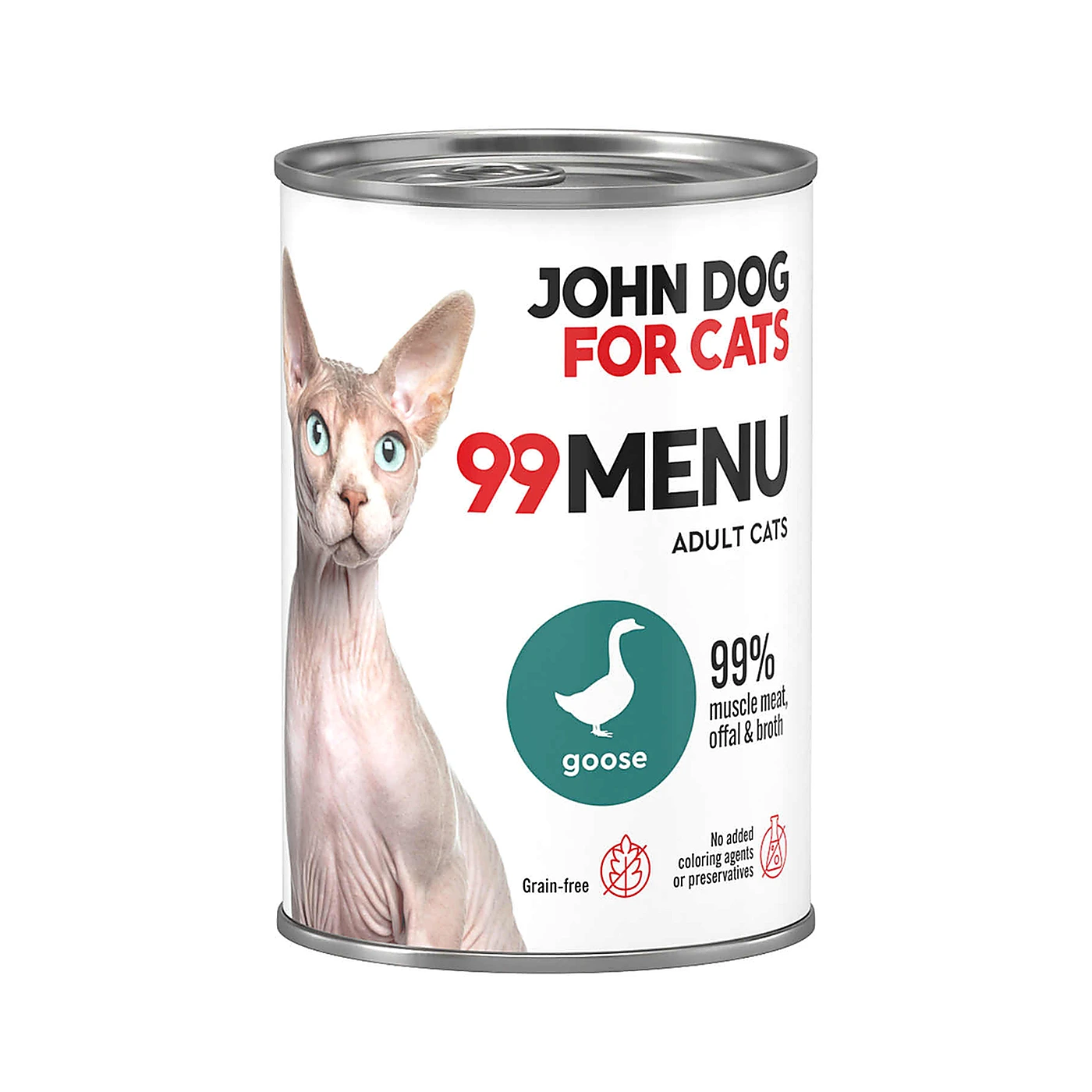 Karma mokra 99 MENU John Dog for Cats gęś 400g