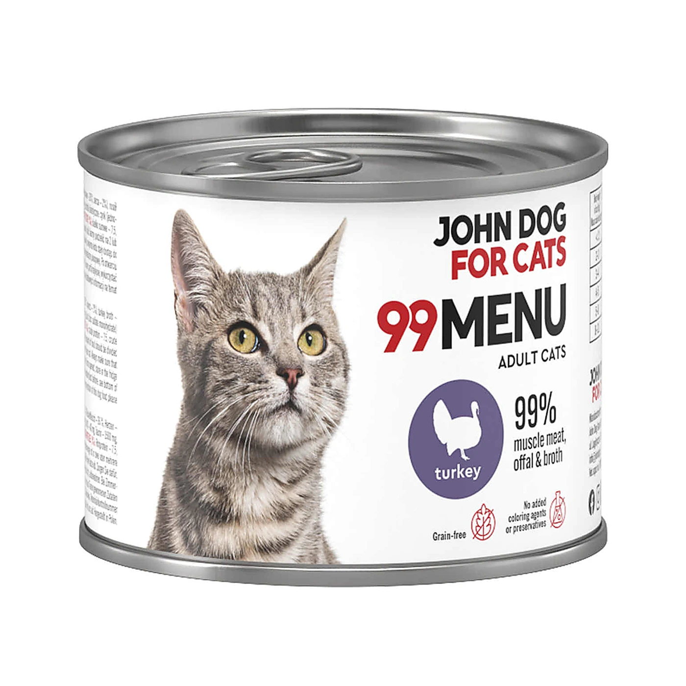 Karma mokra 99 MENU John Dog for Cats indyk 200g