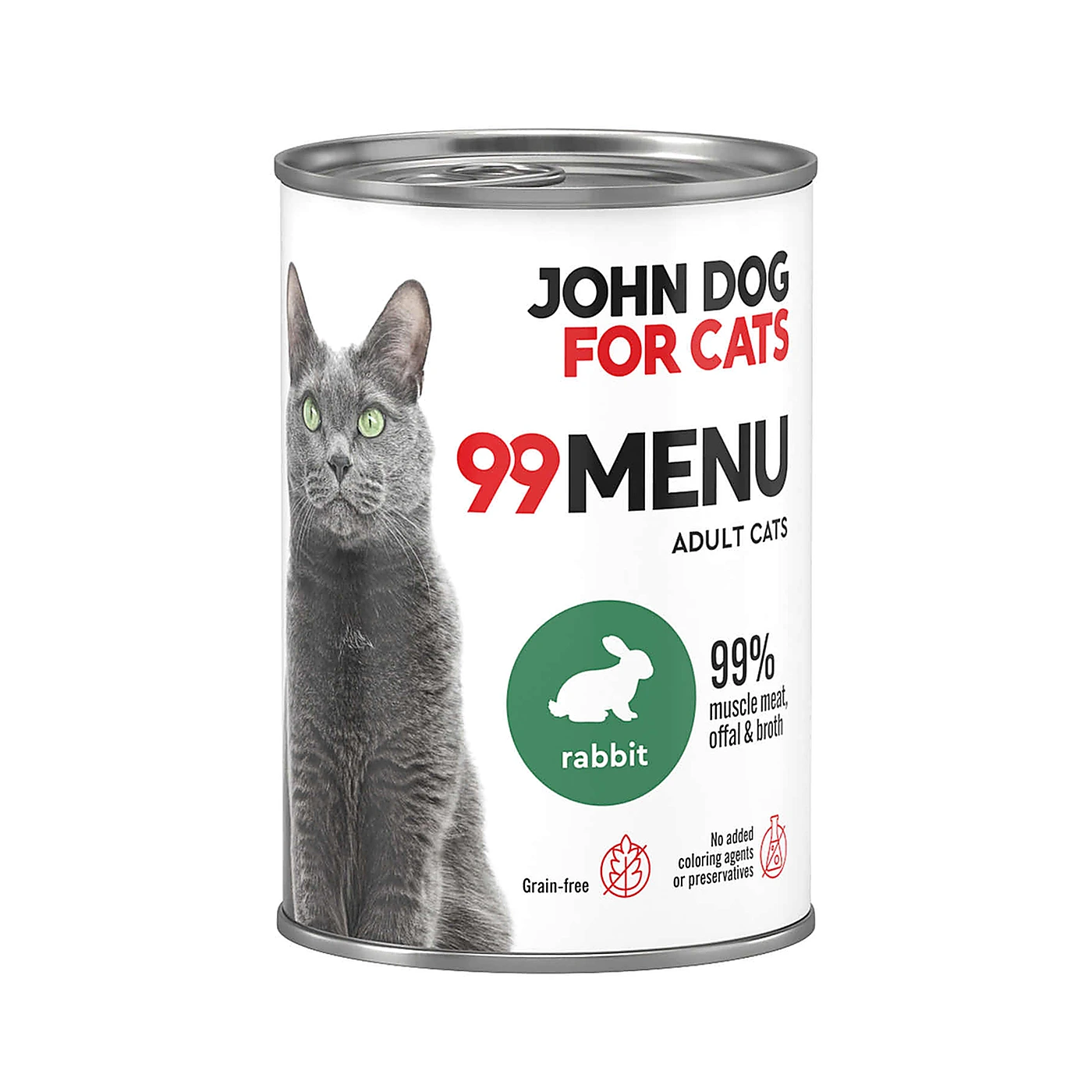 Karma mokra 99 MENU John Dog for Cats królik 400g