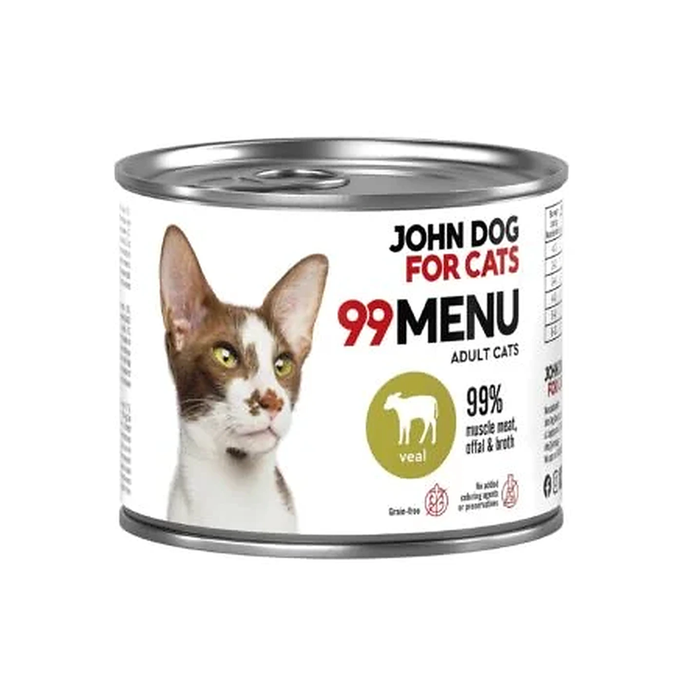 Karma mokra dla kota Cielęcina 99 MENU John Dog for Cats 200g