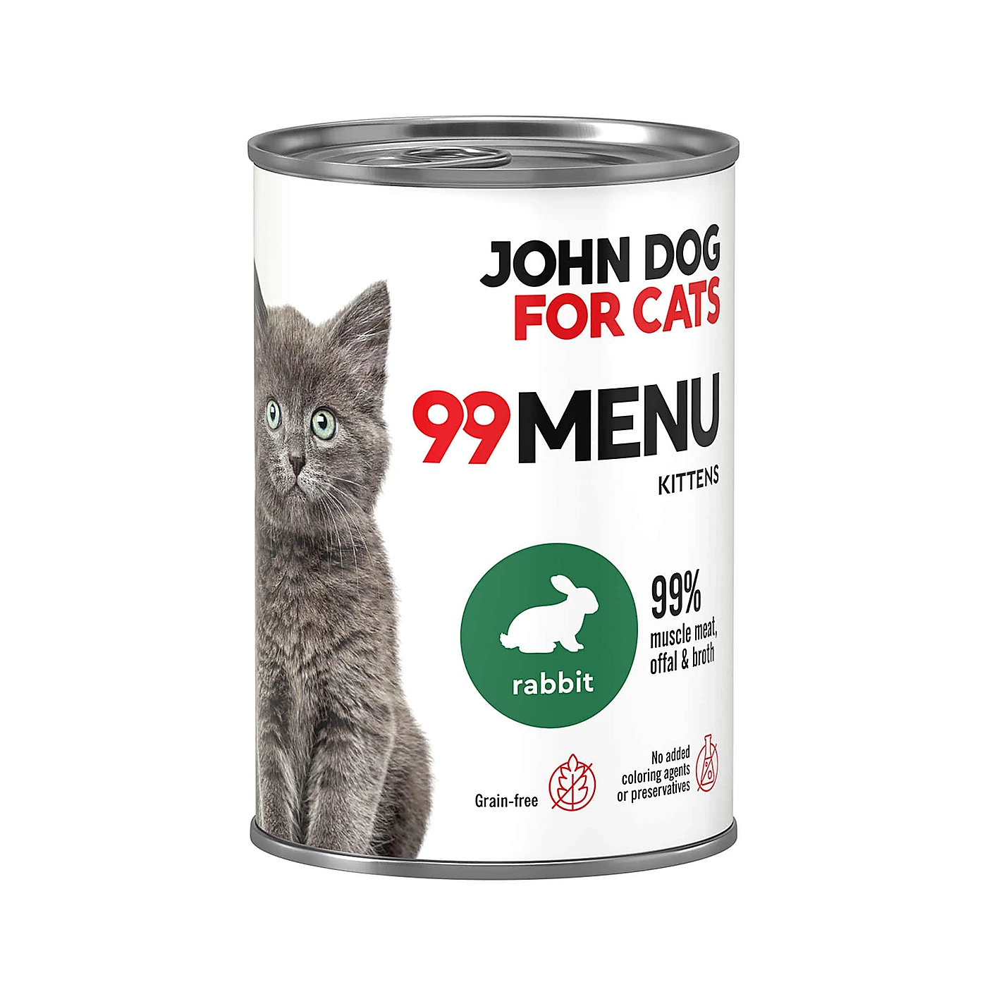 Karma mokra dla kociąt Królik 99 MENU John Dog for Cats 400g