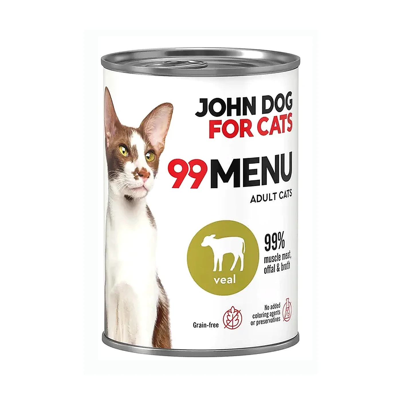 Karma mokra dla kota Cielęcina 99 MENU John Dog for Cats 400g