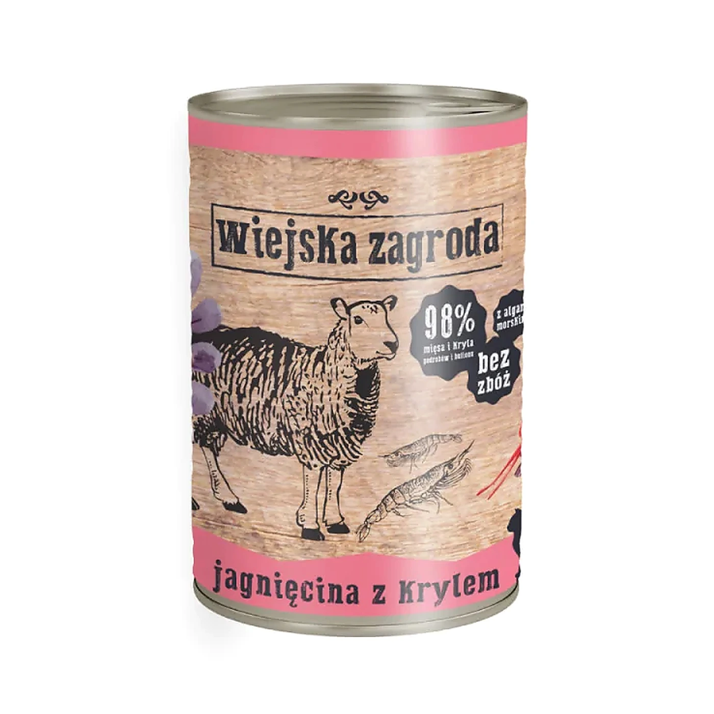 Wiejska Zagroda Karma mokra dla kota Jagnięcina z krylem (dorosły) 400g