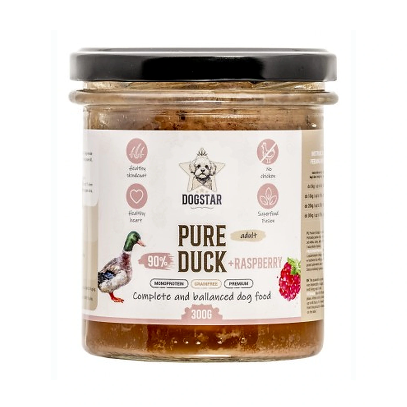 DOGSTAR; PURE; Kaczka z malinami 300g