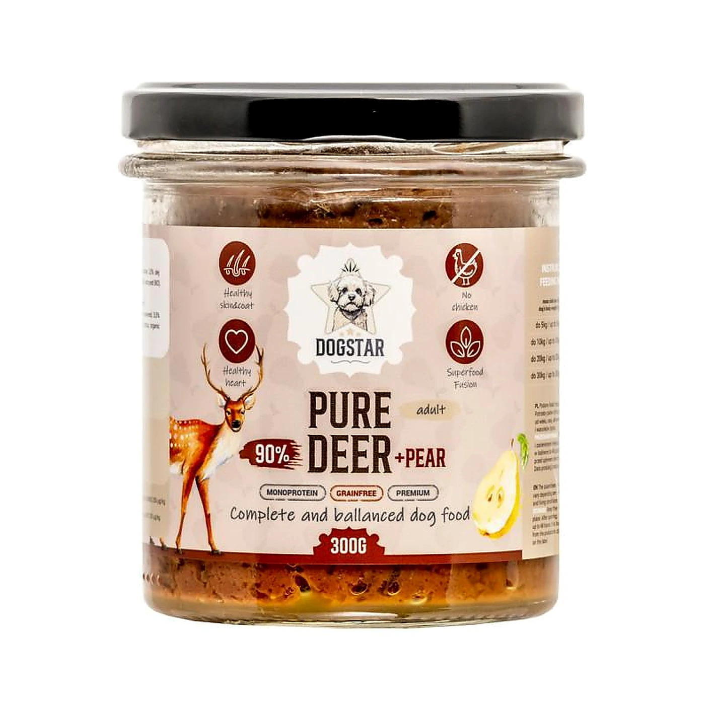 DOGSTAR; PURE; Jeleń z gruszką 300g