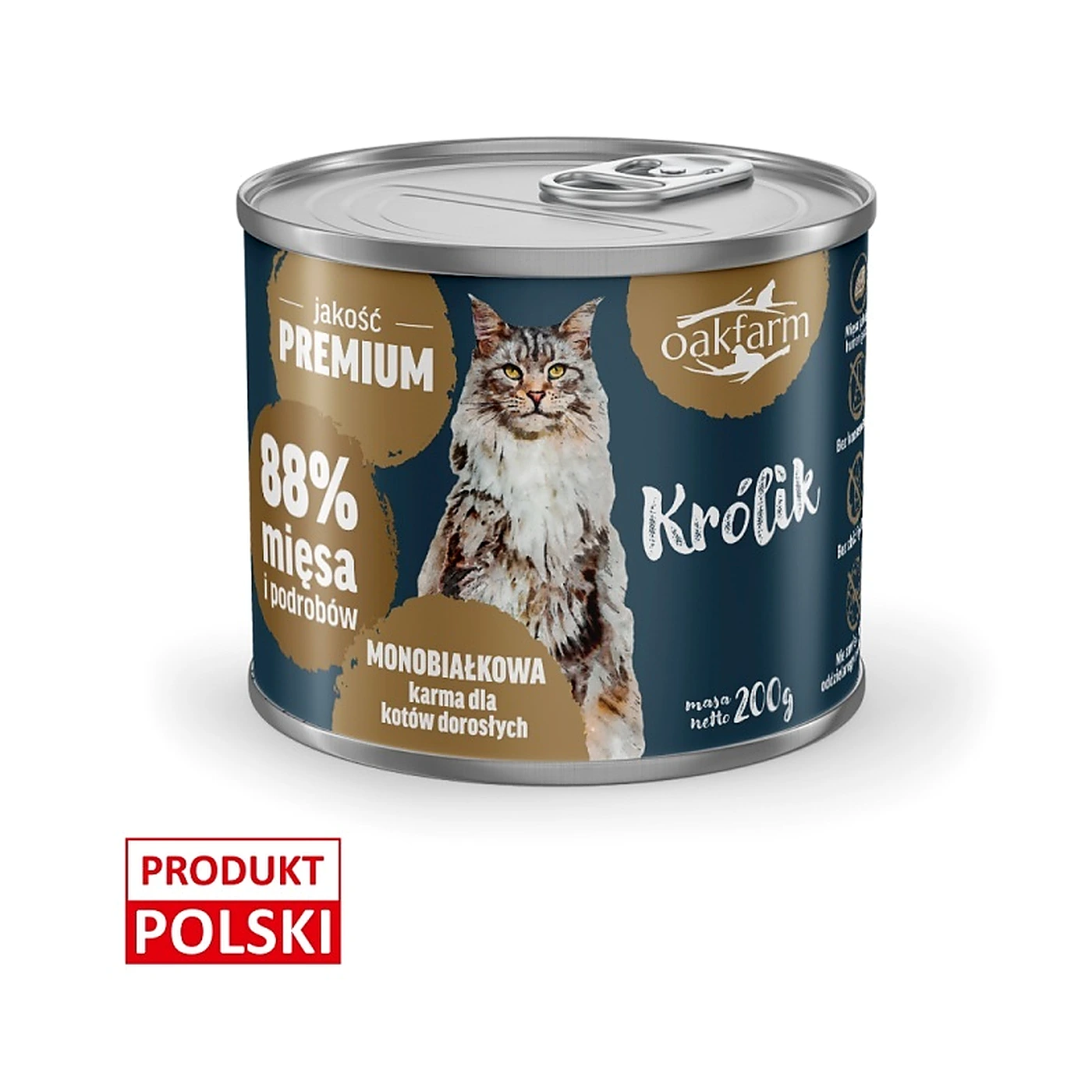 OAKFARM Królik; Kot Dorosły, Karma Mokra 200g