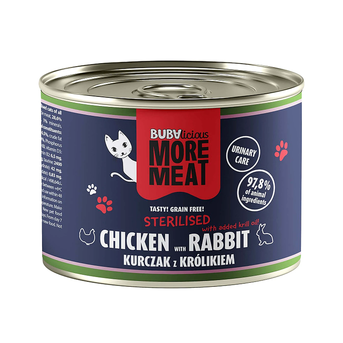 BUBAlicious MM 8774 kot 185g STER kura królik