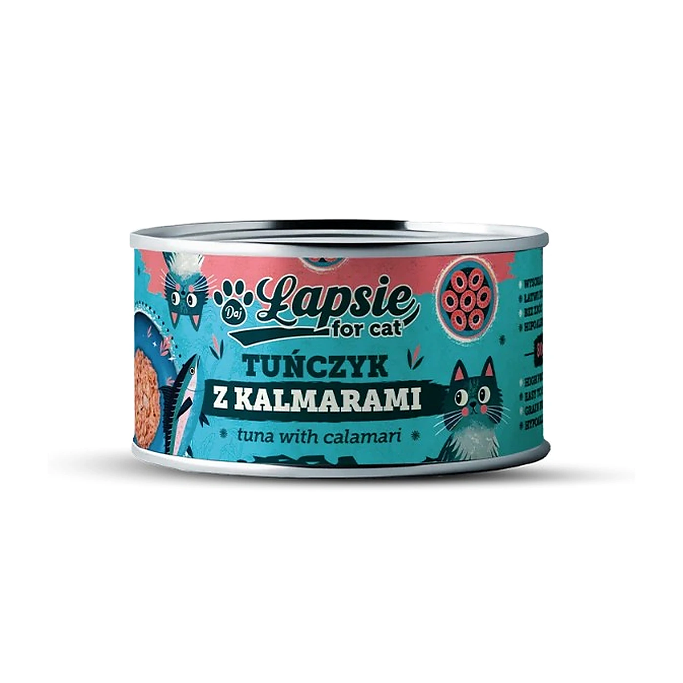 Łapsie kot tuńczyk z kalmarami w bulionie 80g