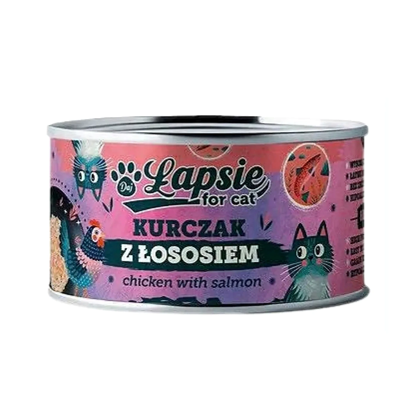 Łapsie kot kurczak z łososiem w bulionie 80g
