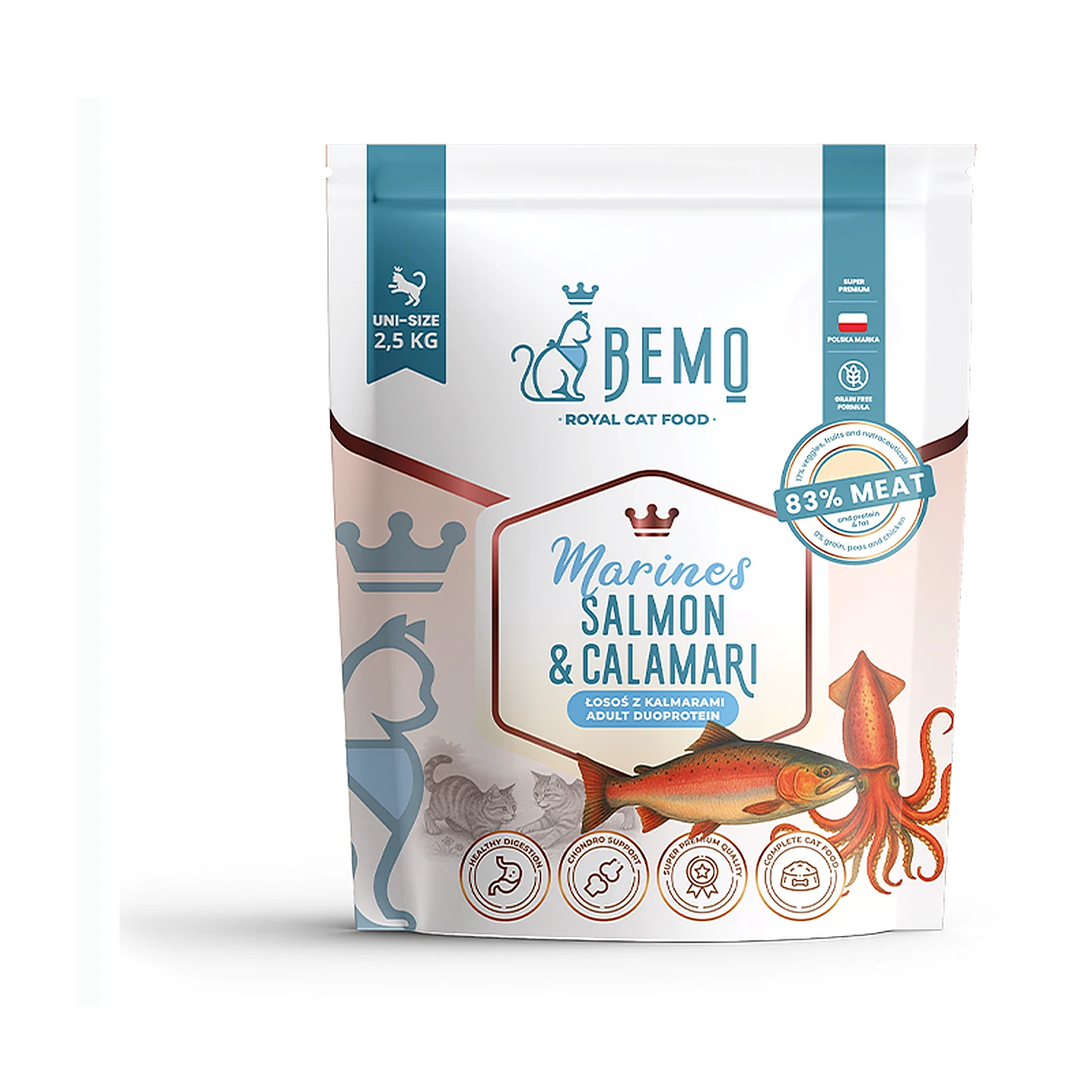 Bemo Cat Marines Salmon & Calamari – karma sucha dla kota z łososiem i kalmarami 500g