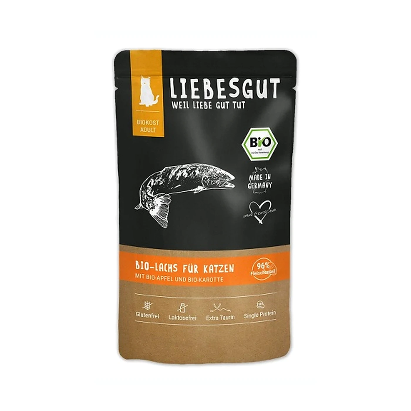 LIEBESGUT CAT Bio Lachs; ekologiczny łosoś z jabłkiem (100g)
