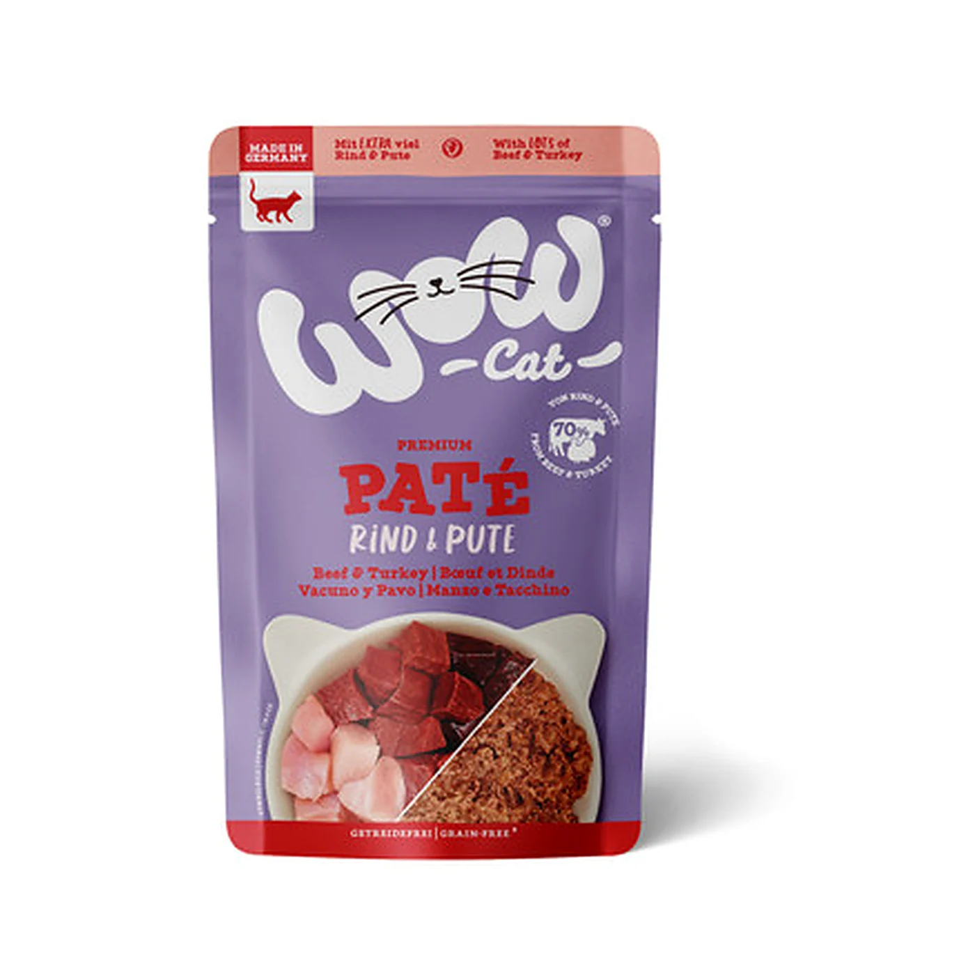 WOW CAT Rind Pute; wołowina z indykiem (125g)
