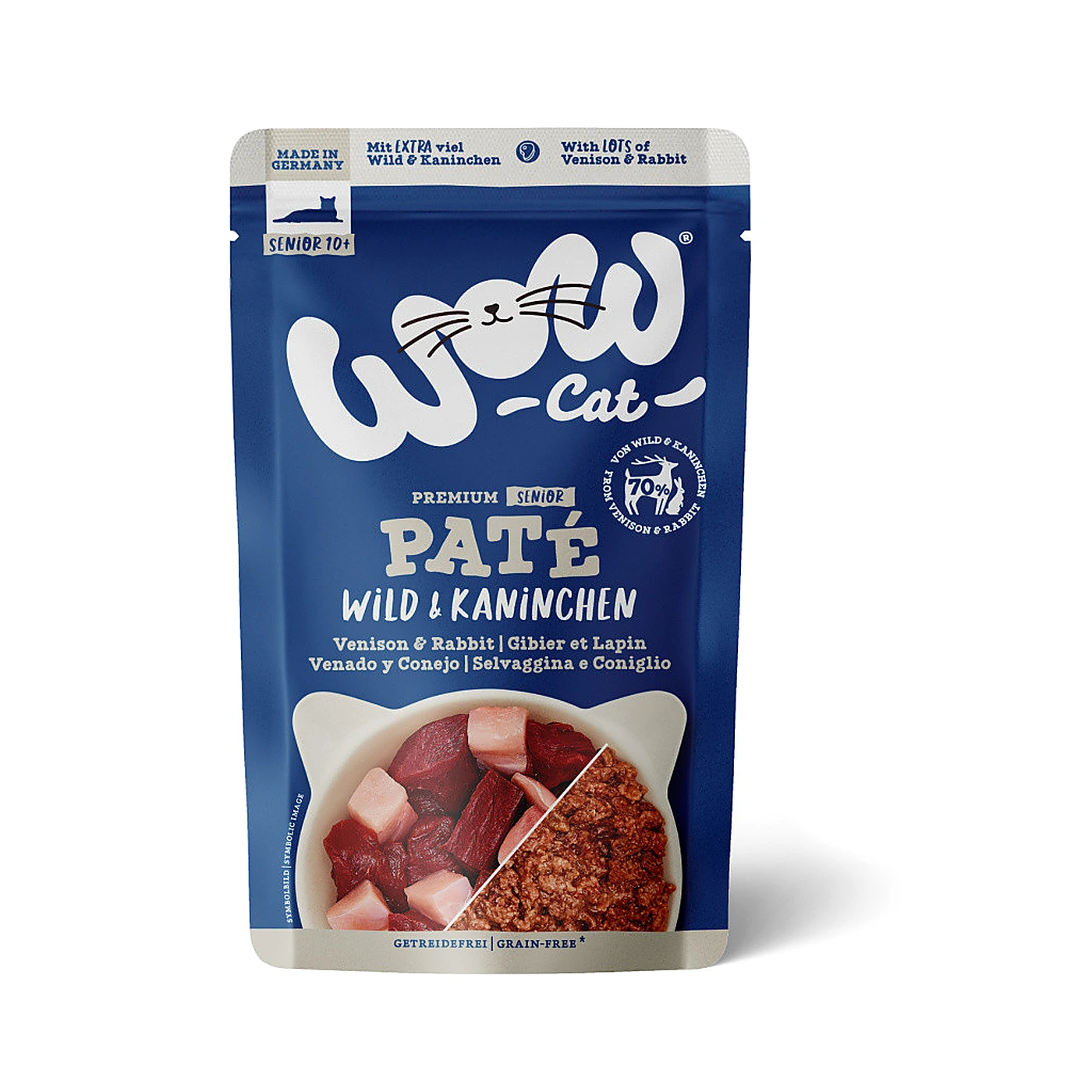 WOW CAT Senior Wild Kaninchen; dziczyzna z królikiem (125g)