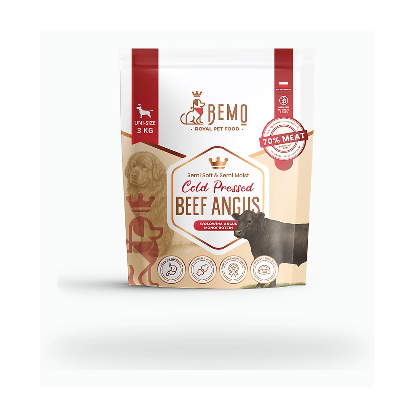 Bemo Cold Pressed Beef Angus; karma tłoczona na zimno dla psów z wołowiną Angus 1kg