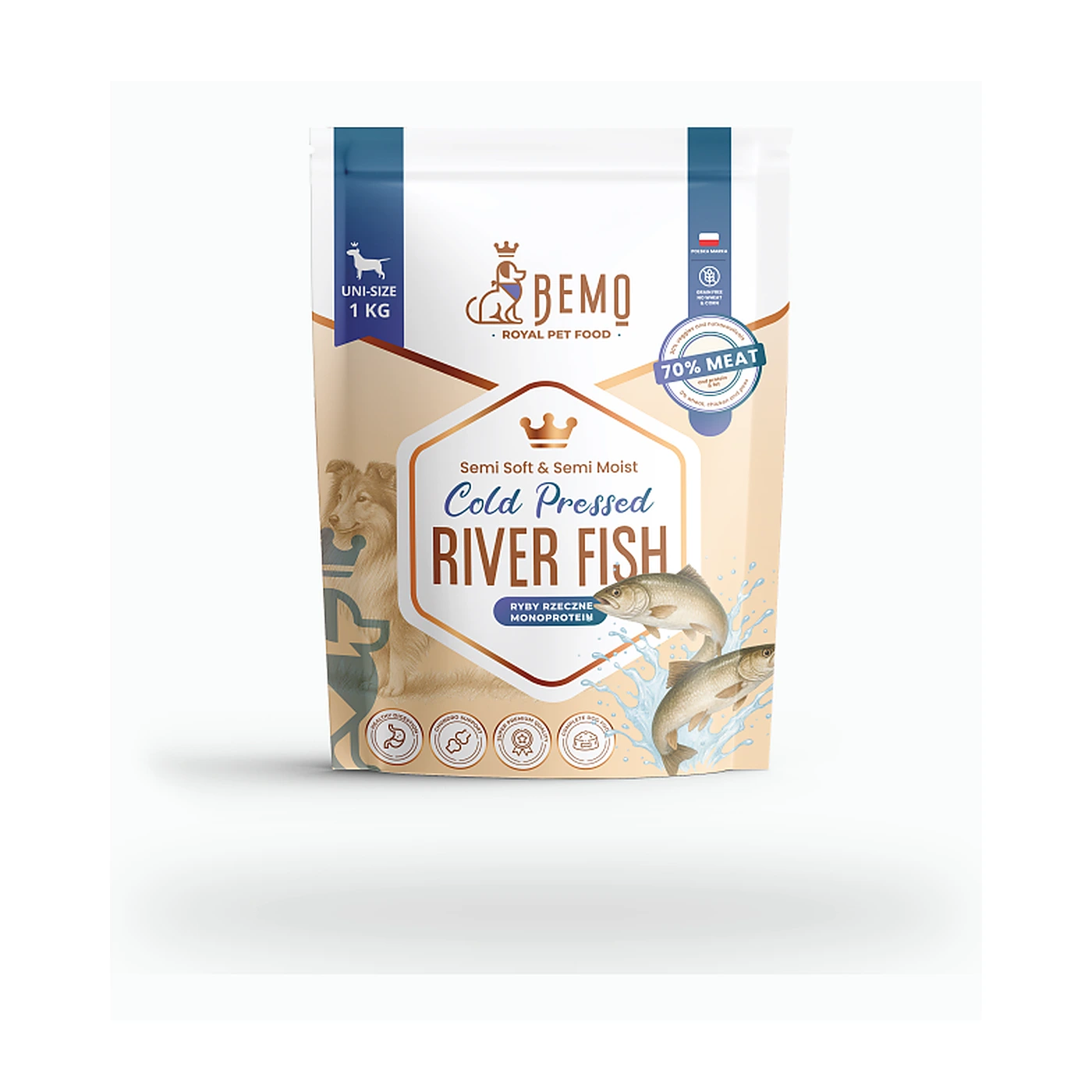 Bemo Cold Pressed River Fish; karma tłoczona na zimno dla psów z rybami rzecznymi 1kg