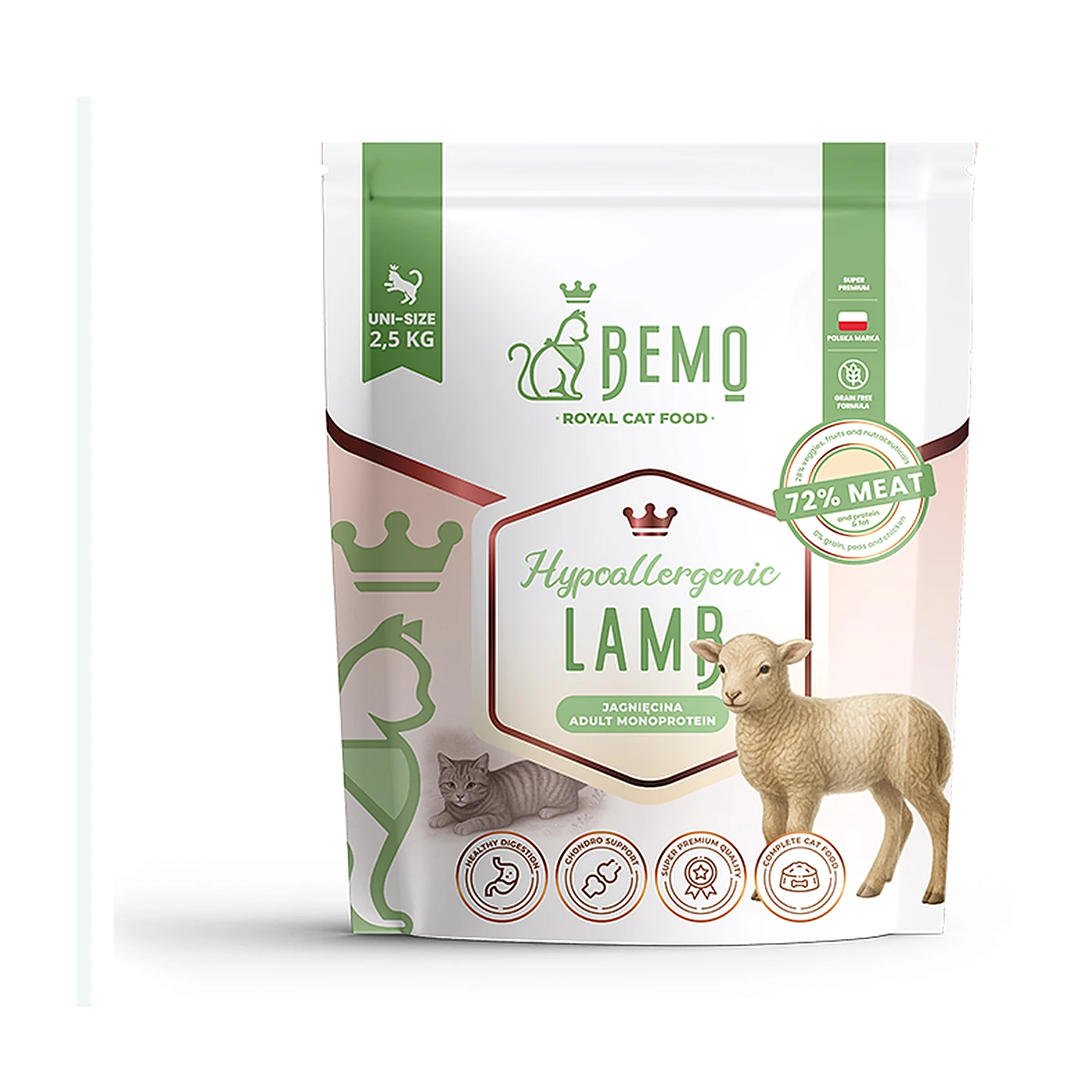 Bemo Cat Hypoallergenic – karma sucha dla kota z jagnięciną 500g