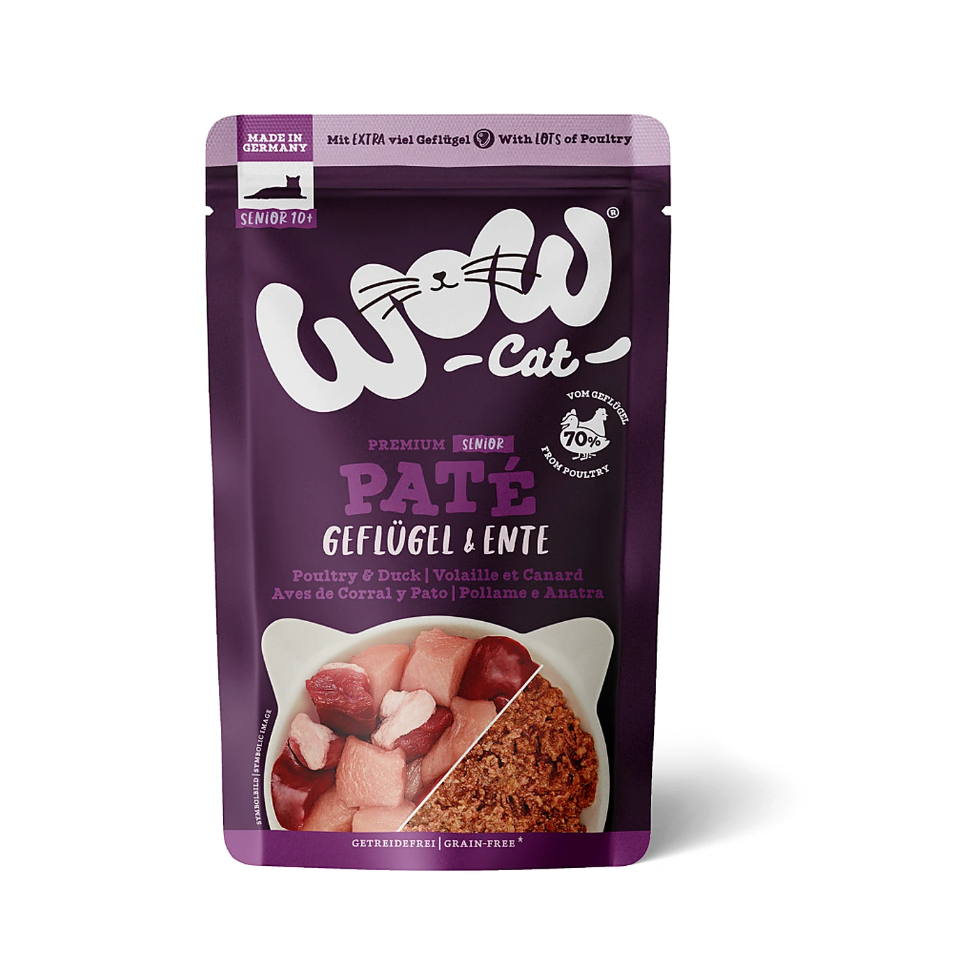 WOW CAT Senior Geflugel Ente; drób z kaczką (125g)
