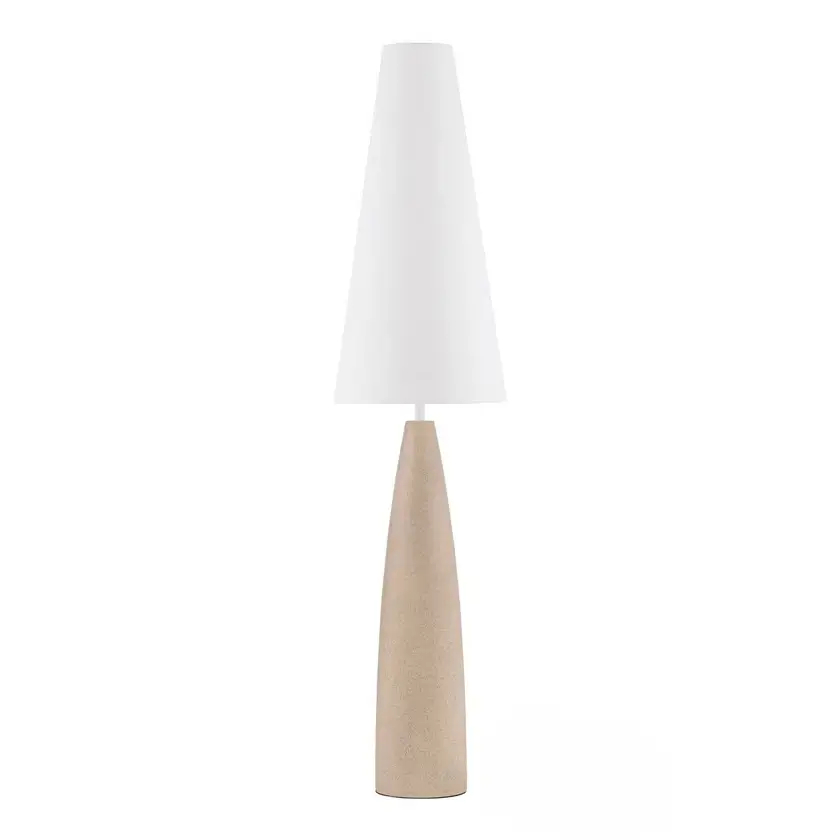 Podłogowa lampa z abażurem ORBEZIA LE45280 do salonu beżowa biała