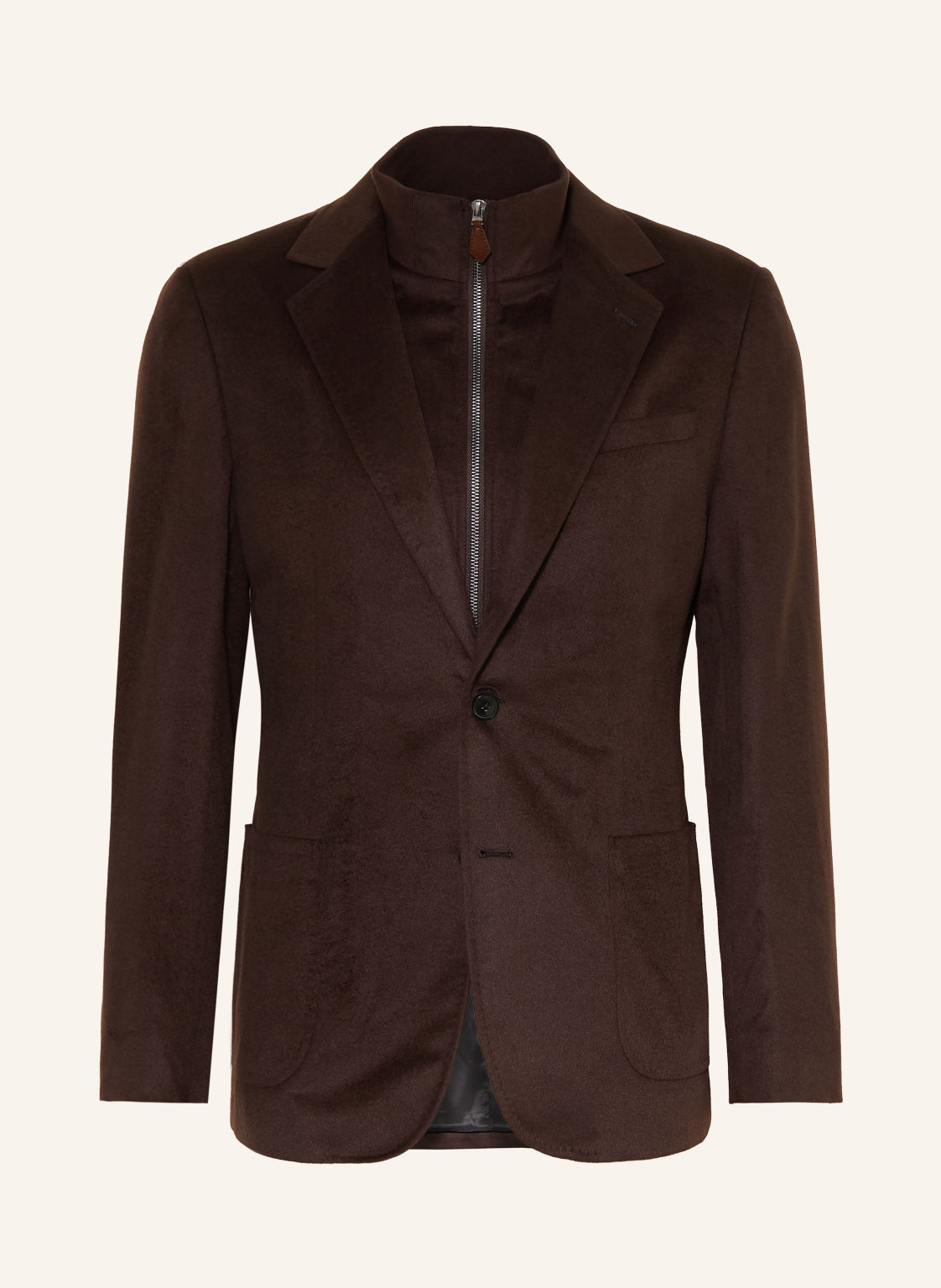 Reiss Marynarka Patch O Kroju Tailored Fit Z Odpinanym Kołnierzem braun