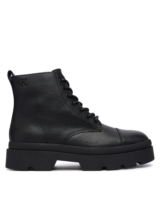 Calvin Klein Trapery Lugged Mid Lace Up Tc Tu Lth HM0HM02267 Czarny
