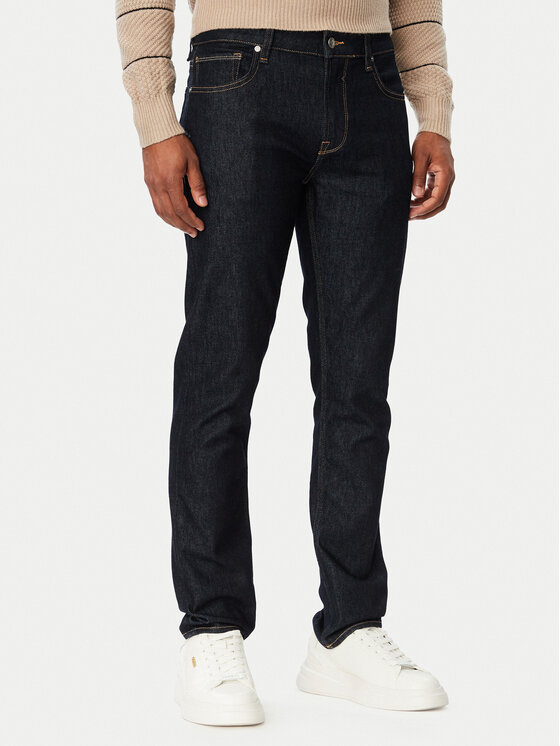 Guess Jeansy M6BAS2 D2042 Granatowy Slim Tapered Fit