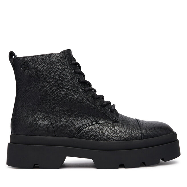 Trapery Calvin Klein Lugged Mid Lace Up Tc Tu Lth HM0HM02267 Czarny