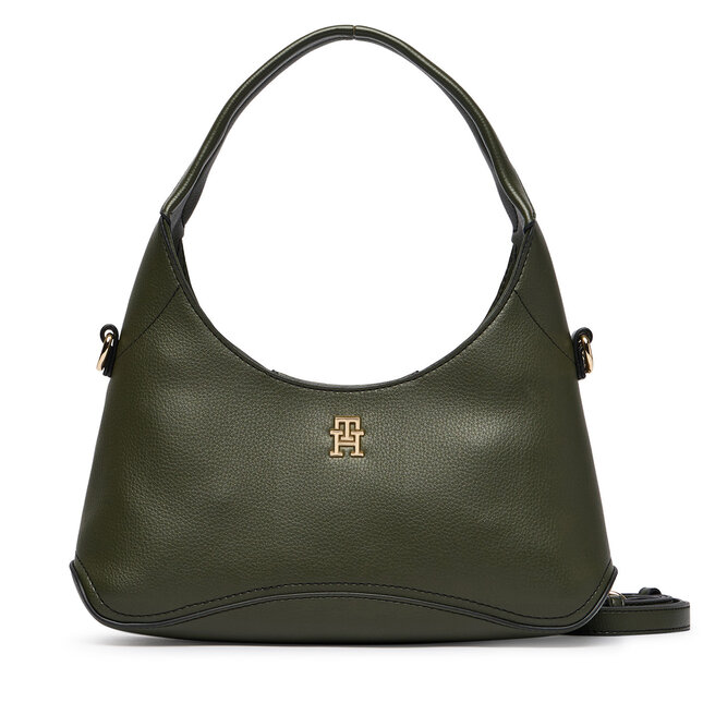 Torebka Tommy Hilfiger Th Everyday Mini Hobo AW0AW19185 Zielony ciemny