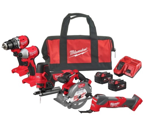 Milwaukee M18 BLCPP5A-502B - Zestaw combo wiertarko-wkrętarka + zakrętarka udarowa 1/4