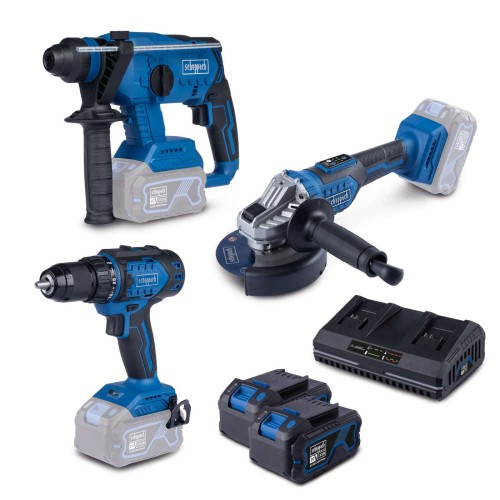 Scheppach BPS100 - Zestaw 3w1 20V wiertarko-wkrętarka szlifierka młotowiertarka