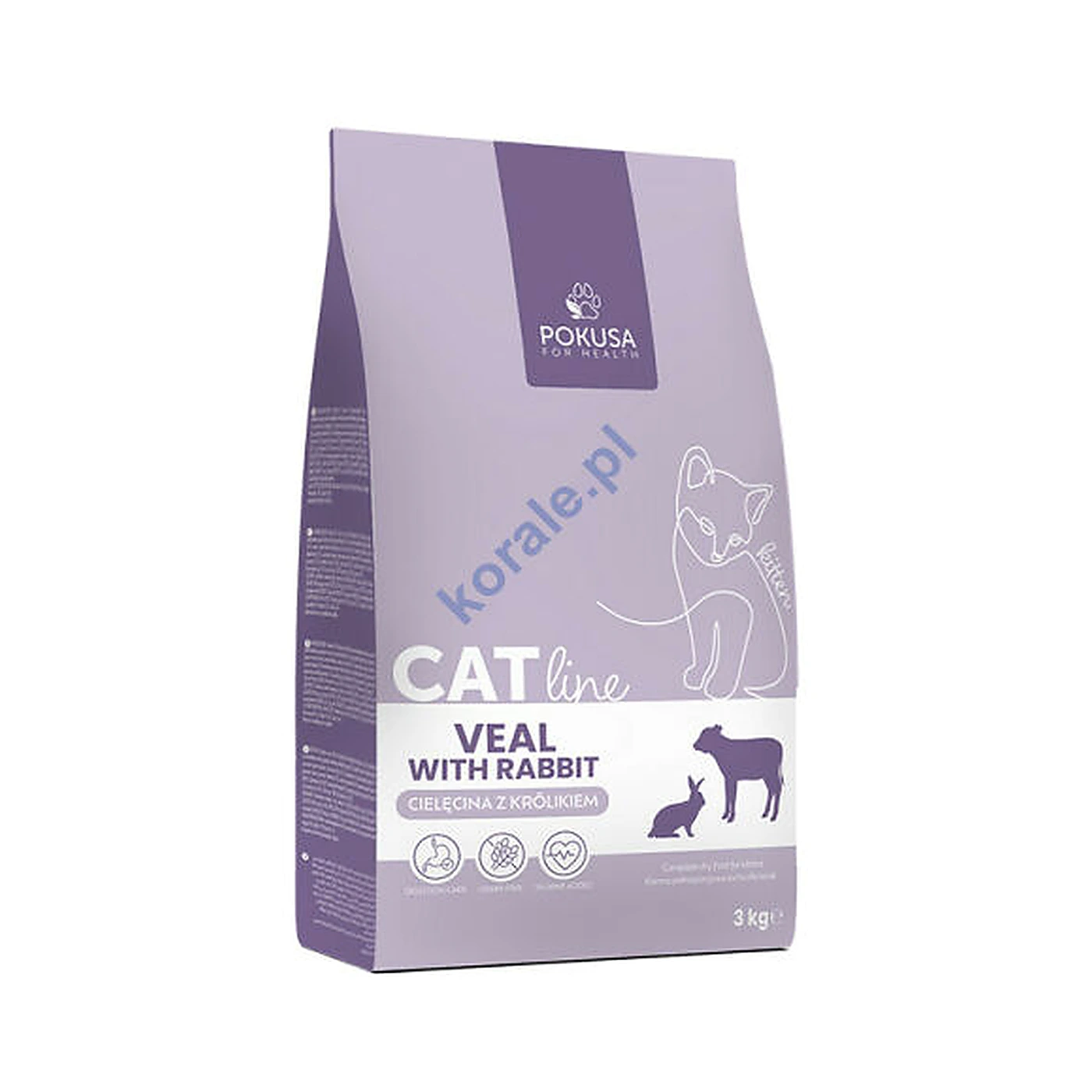 Pokusa Karma Sucha dla Kociat CatLine Cielecina z Królikiem 3 kg