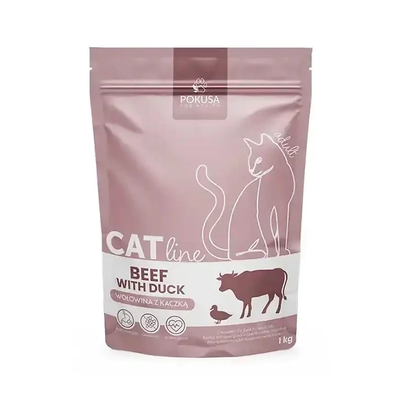 Pokusa Karma Sucha dla Kotów CatLine Wołowina z Kaczką 1 kg