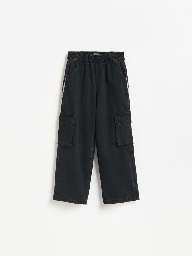 Reserved - Spodnie cargo loose fit - czarny
