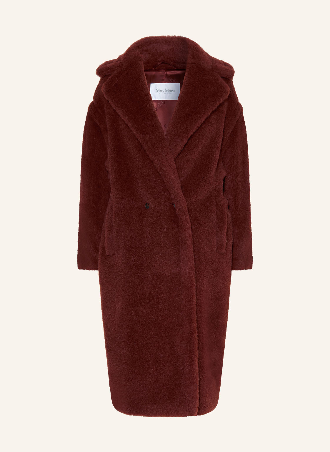 Max Mara Płaszcz Z Futra Teddy Tedgirl Z Alpaki rot