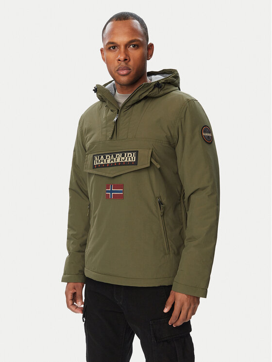 Napapijri Kurtka anorak Rainforest Pocket 2 NP0A4GMD Khaki Regular Fit