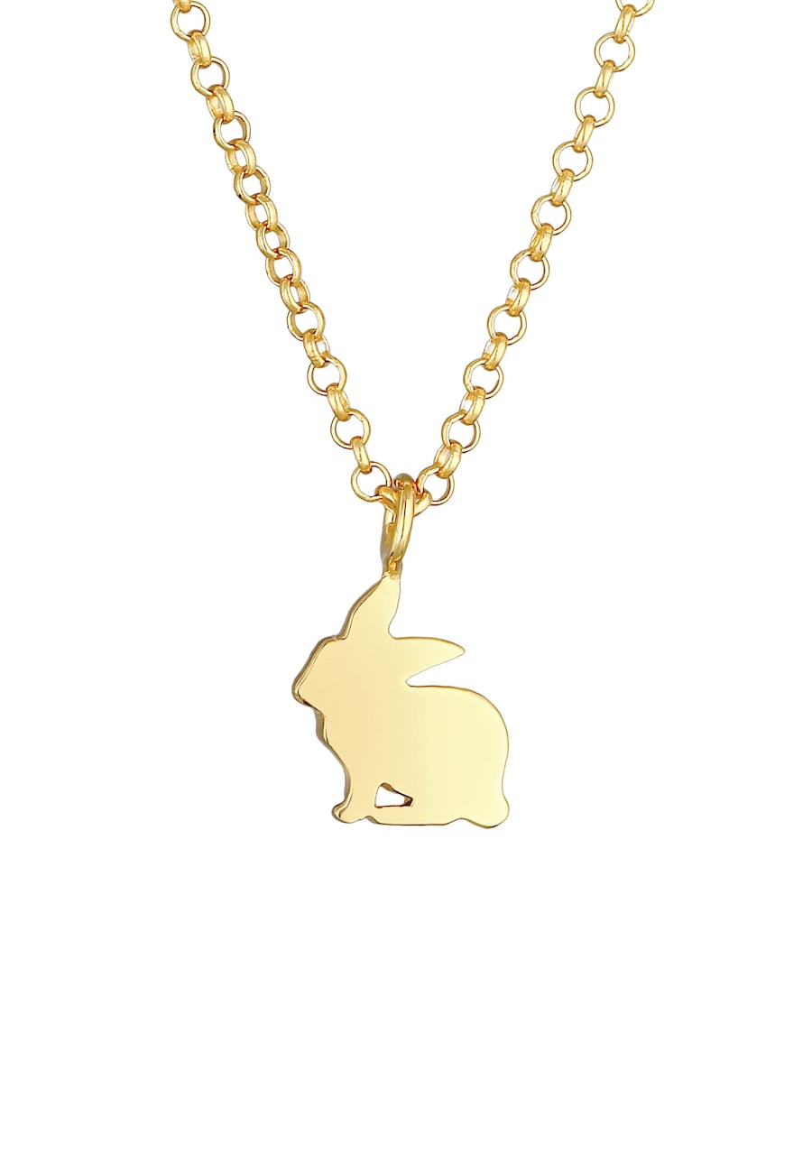 Elli Dziecięcy naszyjnik z wisiorkiem Królik Cute Playful w srebrze 925 Sterling Silver Naszyjniki 1 ct Damski