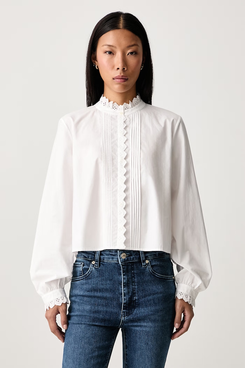 Frame bluzka koszulowa damska bawełniana THE KEEPSAKE PINTUCK BLOUSE