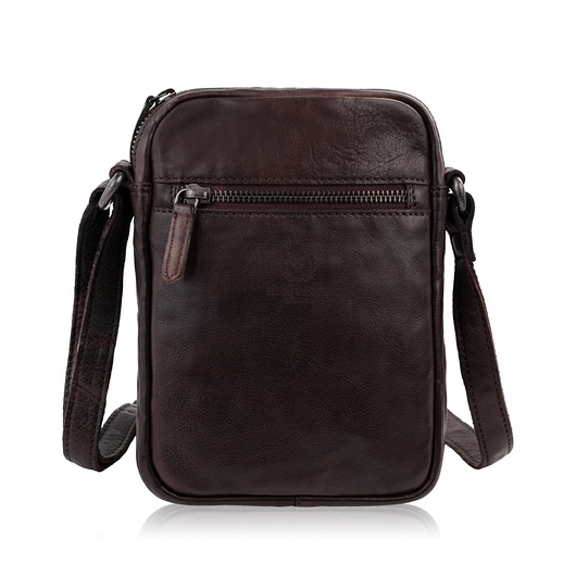 Saszetka męska skórzana brązowa na ramię washed leather SL-03-CSBR