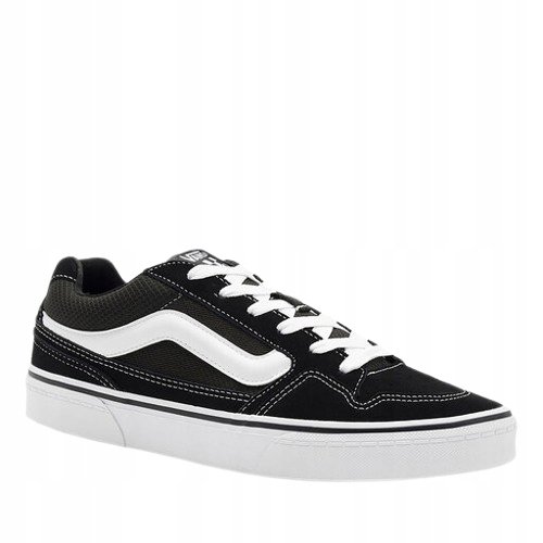 VANS CZARNE MĘSKIE TRAMPKI SKÓRZANE Z BIAŁĄ PODESZWĄ 40 16AA