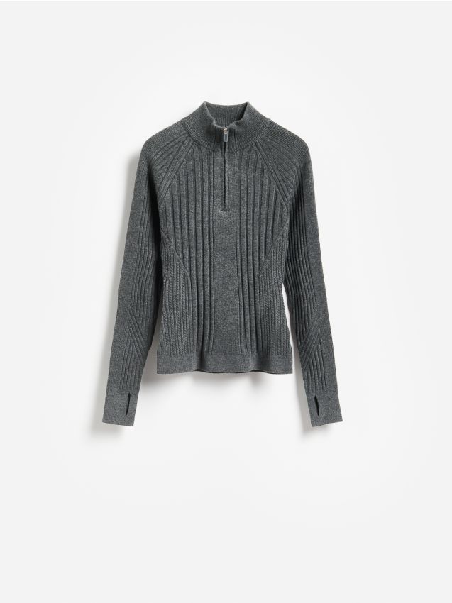 Reserved - Sweter z zapięciem na zamek - szary