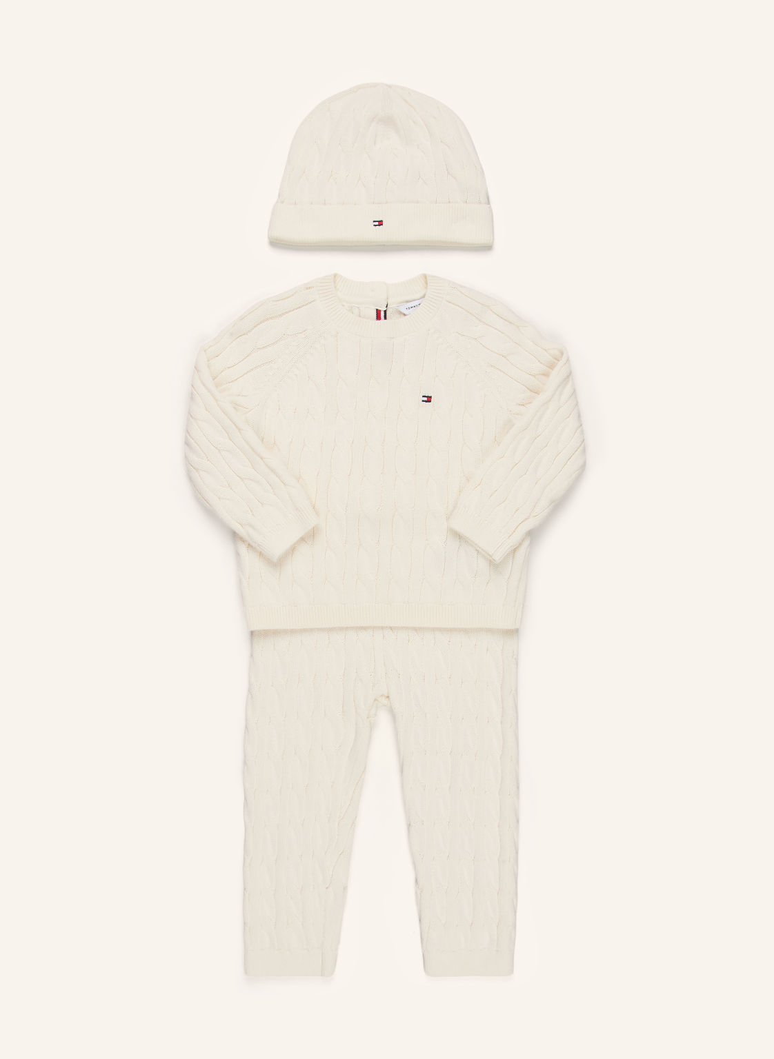 Tommy Hilfiger Zestaw: Czapka, Sweter I Spodnie Z Dzianiny weiss