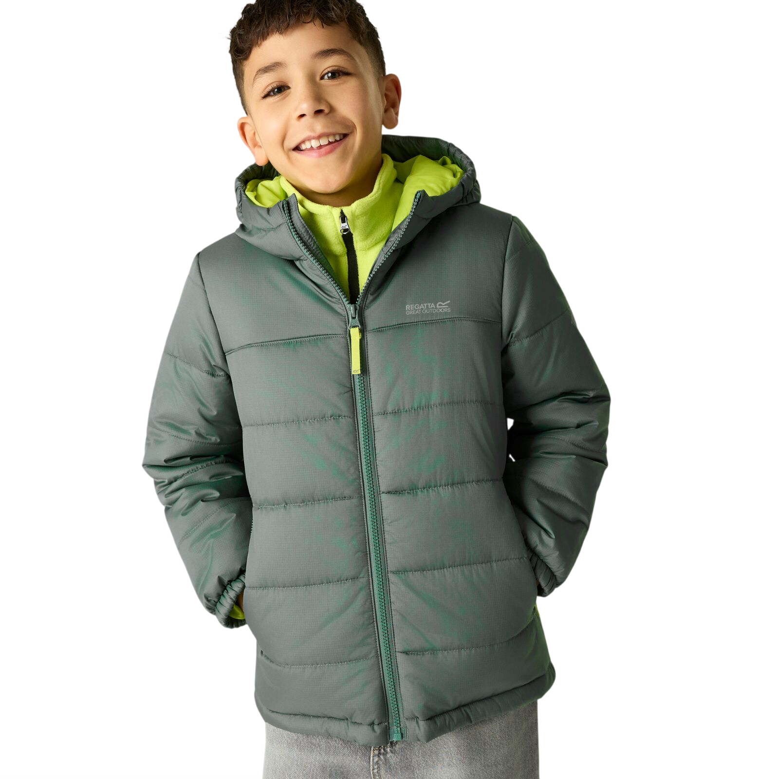 Dziecięca kurtka zimowa Regatta Junior Hooded Marizion Dark Forrest Green Rozmiar dziecięcy: 153-158 / Kolor: khaki