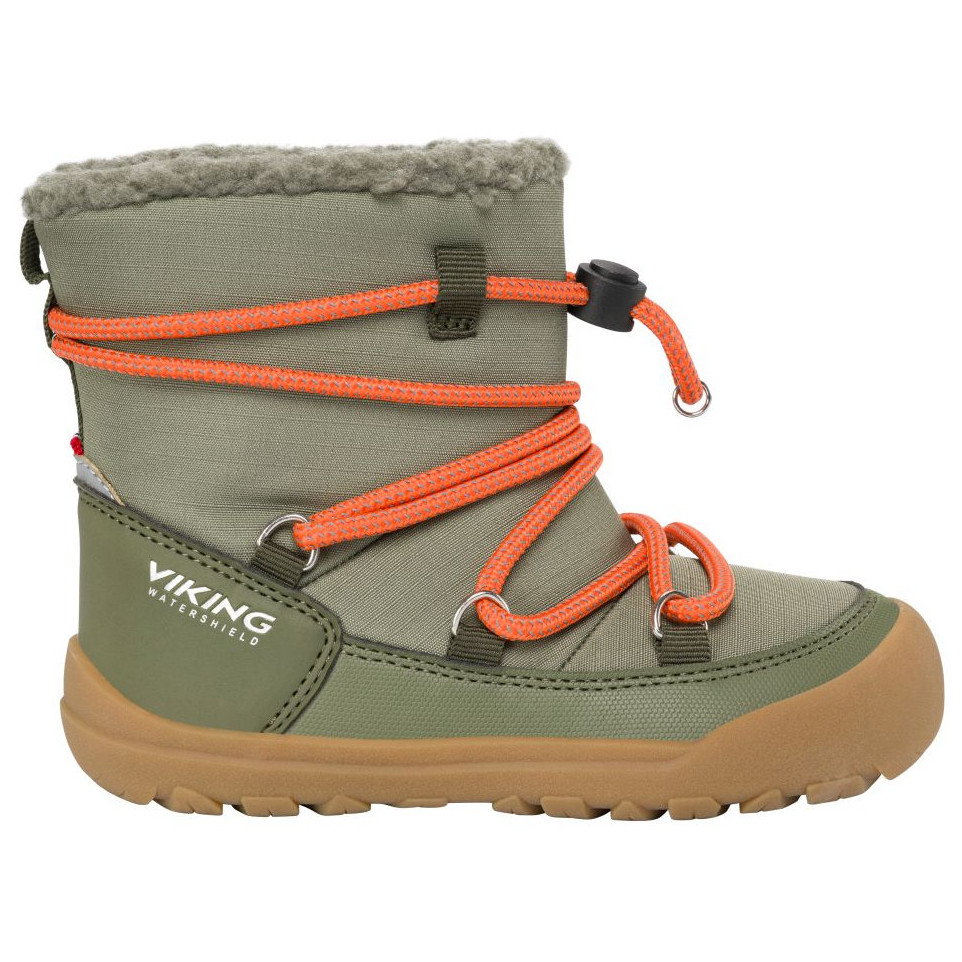 Dziecięce buty zimowe Viking Outdoor Footwear Birch Barefoot Warm WP Pull-on Olive Rozmiar butów (UE): 33 / Kolor: oliwkowy