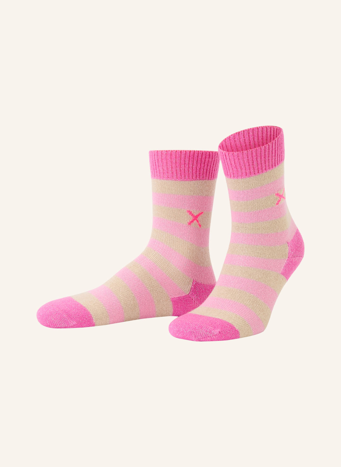 Unio Skarpety Cosy Glitzi Z Błyszczącą Przędzą pink