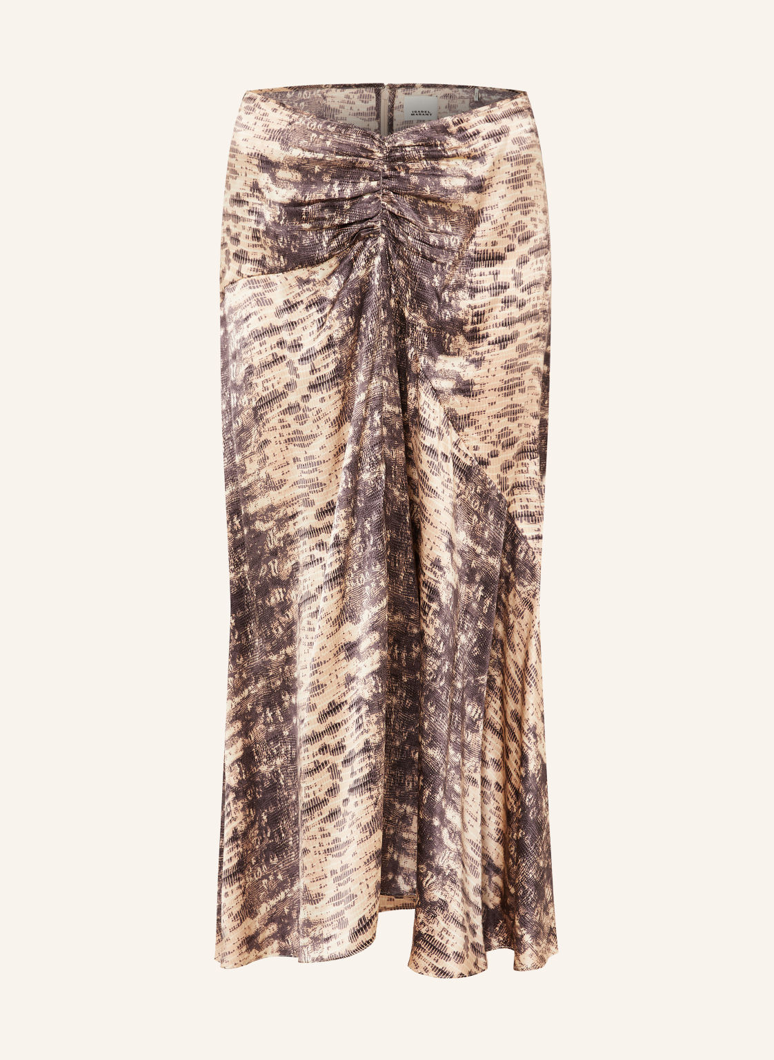 Isabel Marant Satynowa Spódnica Laren Z Jedwabiu beige