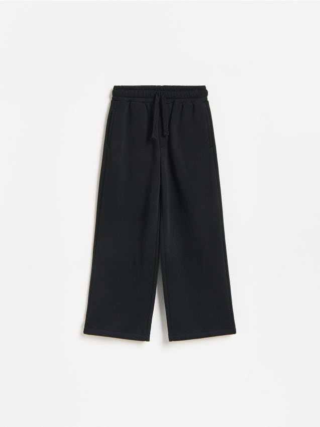 Reserved - Spodnie wide leg - czarny