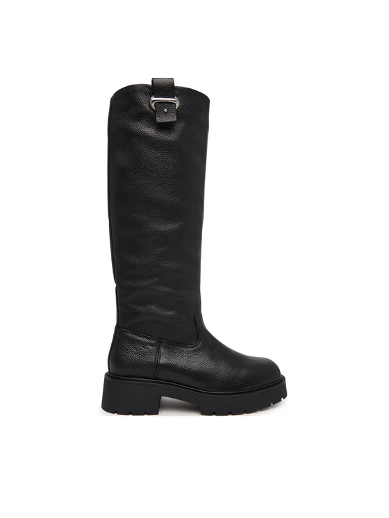 Calvin Klein Kozaki Chunky High Boot Lth Hdw HW0HW03201 Czarny