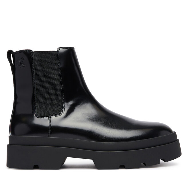 Sztyblety Calvin Klein Lugged Chelsea Boot Matt Lth HM0HM02445 Czarny