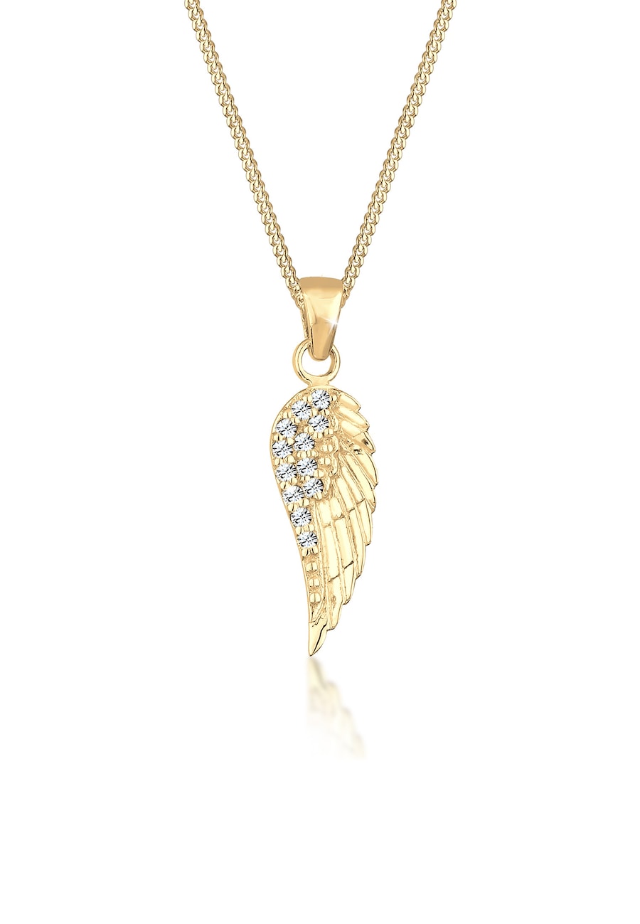 Elli Damski wisiorek skrzydło z kryształami, srebro 925 Sterling Silver Naszyjniki 1 ct