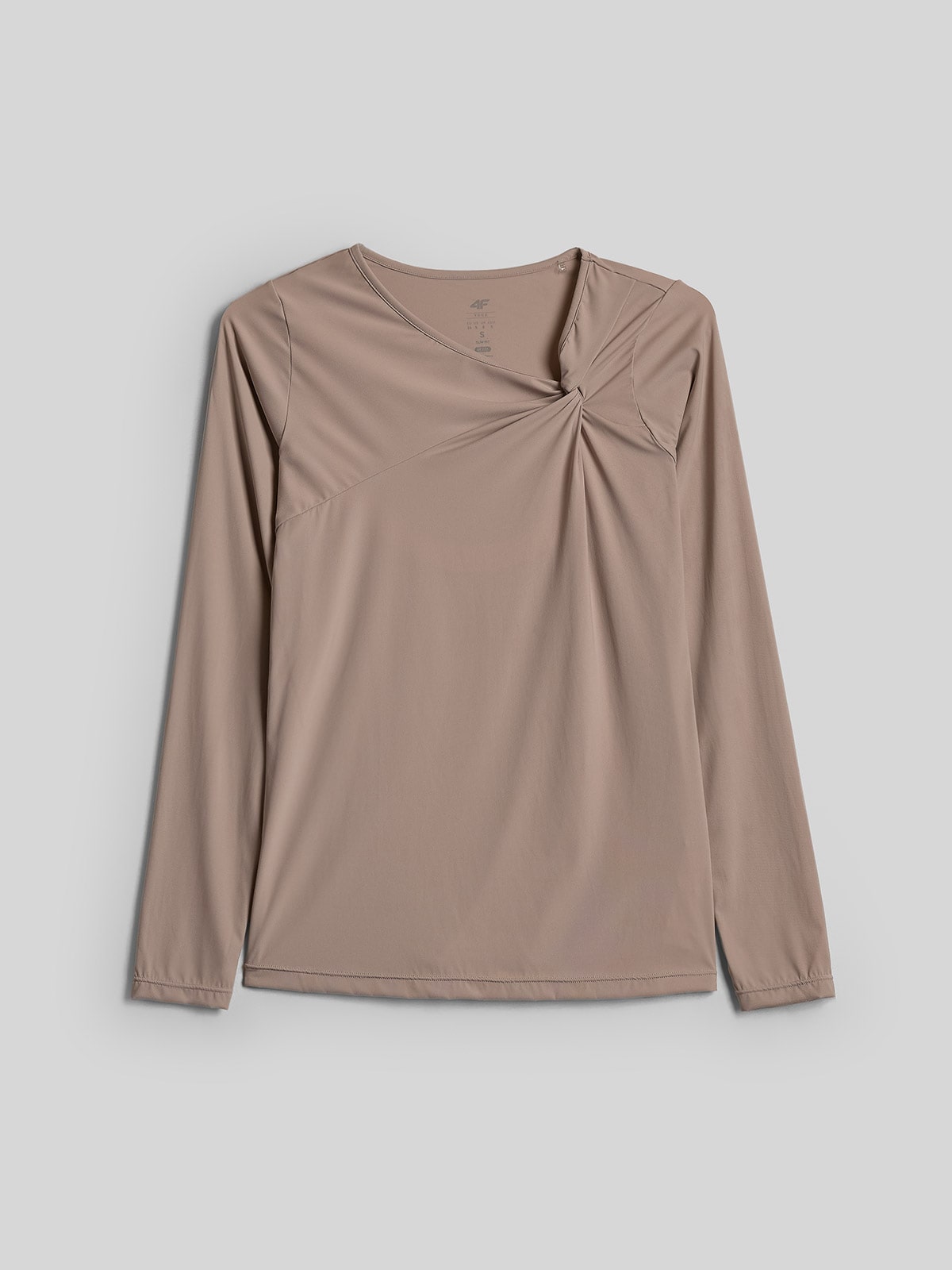 4F Longsleeve do jogi szybkoschnący damski - beżowy XS