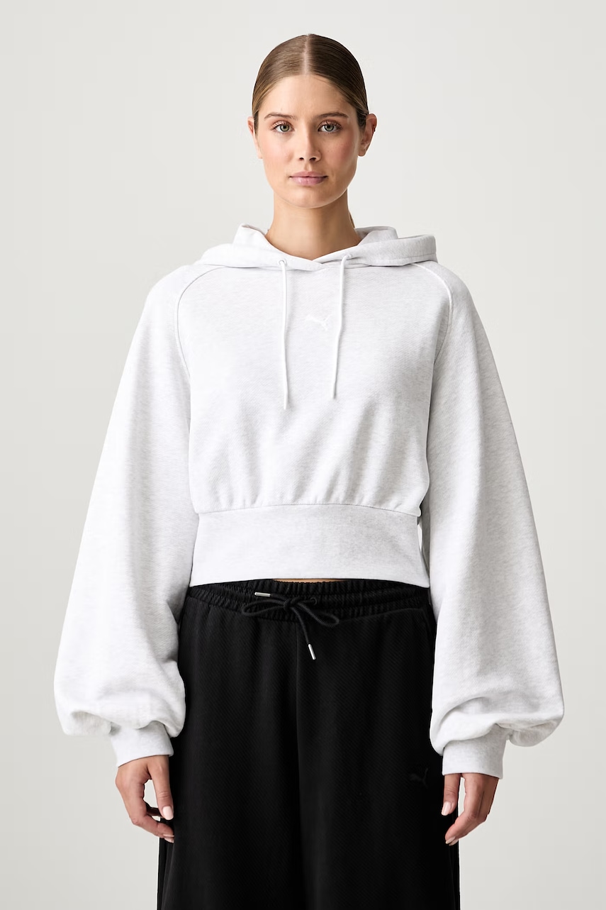 Puma Essentials Cropped Balloon bluza z kapturem bawełniana damska